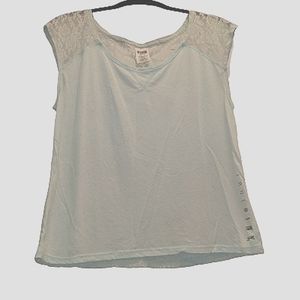PINK Victoria's Secret Lace Back Muscle Style Tee in Mint Green Size XS
